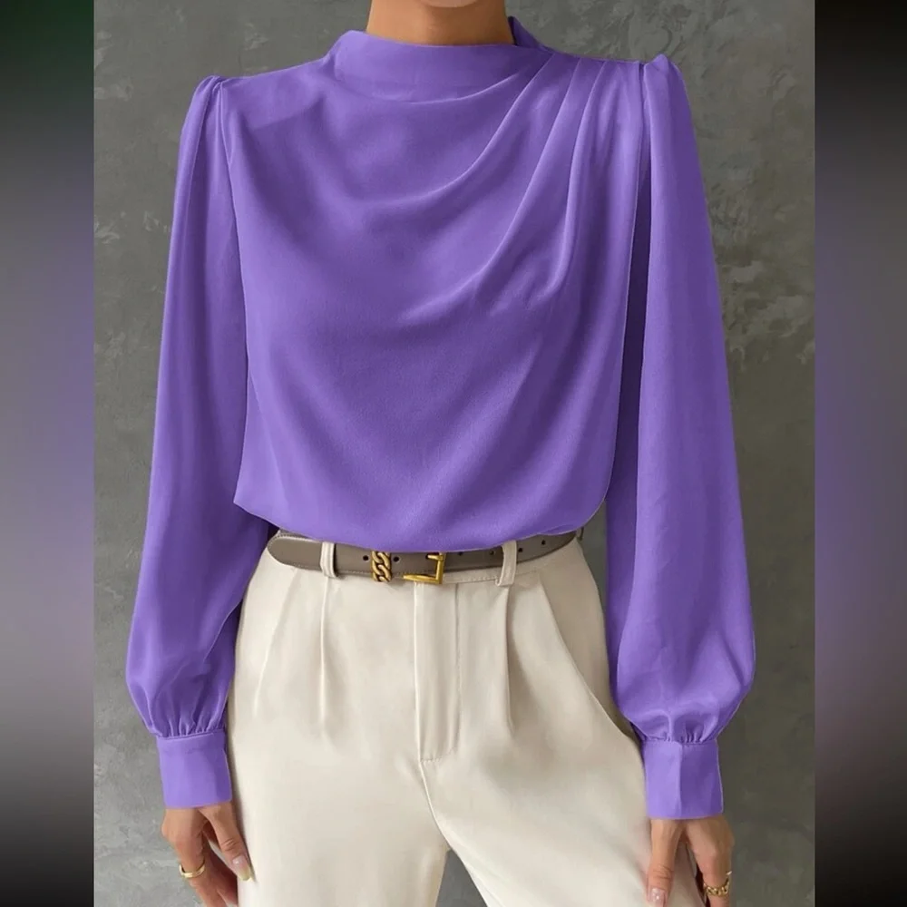 Luxe plicated front blouse